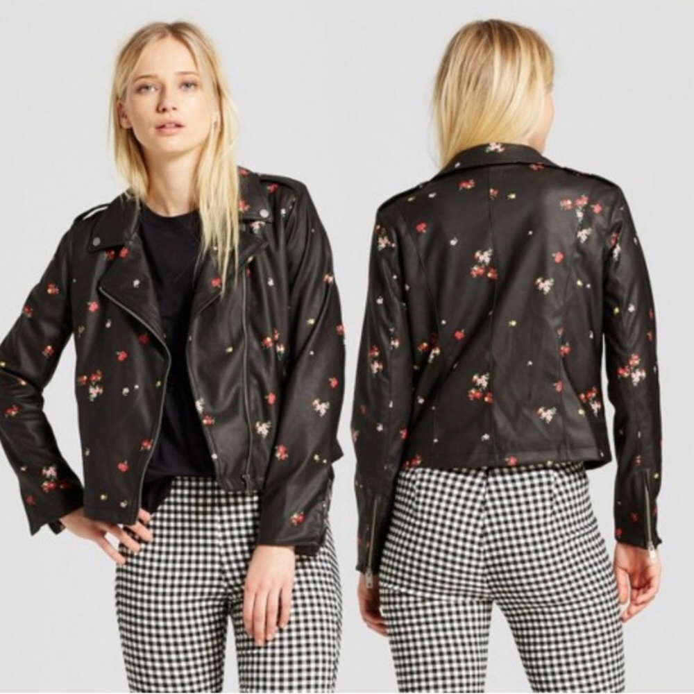 Who What Wear Floral Moto Jacket